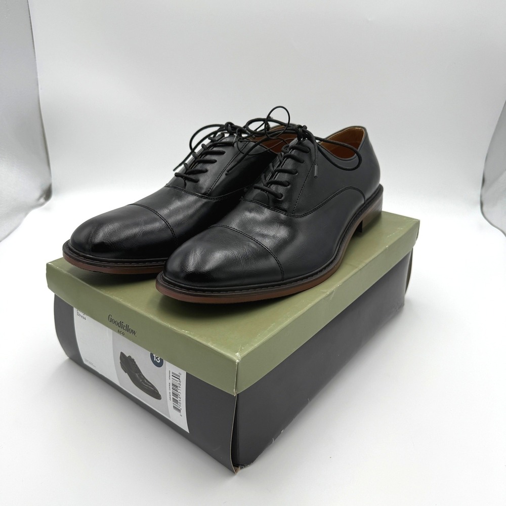 Goodfellow & Co Joseph Cap Toe Oxford Dress Shoes Black Mens 13 NEW